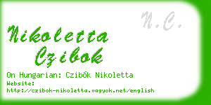 nikoletta czibok business card